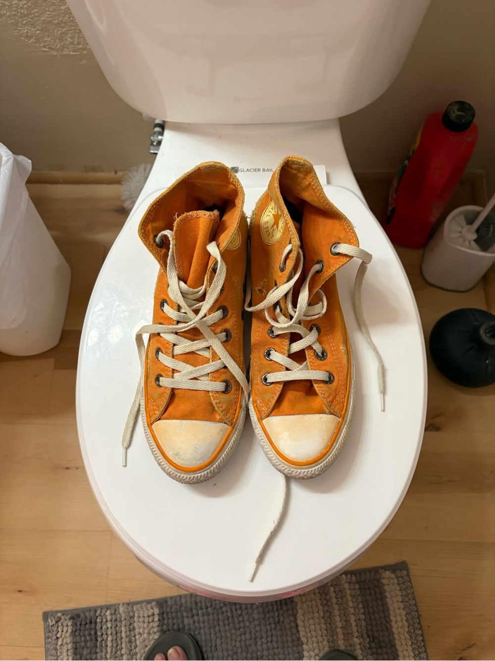 Converse Orange Canvas High-Top Sneakers